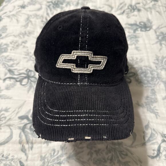 Couderouy Black Chevy Embroidered Baseball Hat One Size Fits All - Picture 1 of 3